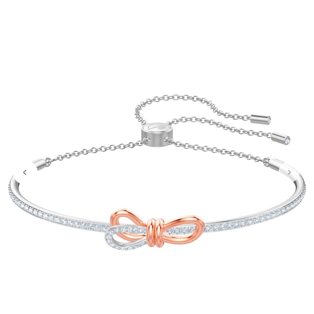 Swarovski Silver and Rose Gold Bow Bracelet